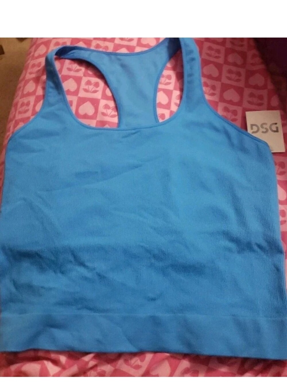 NWT DSG Aqua Blue Ribbed Racerback Crop Tank Size XXL